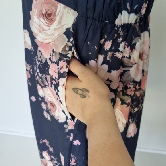 Lorraine Multicolour Floral Frill Hem A-Line Dress Size 16 - Picture 5 of 8